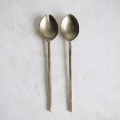 Rustic Brass Serving Utensil Set