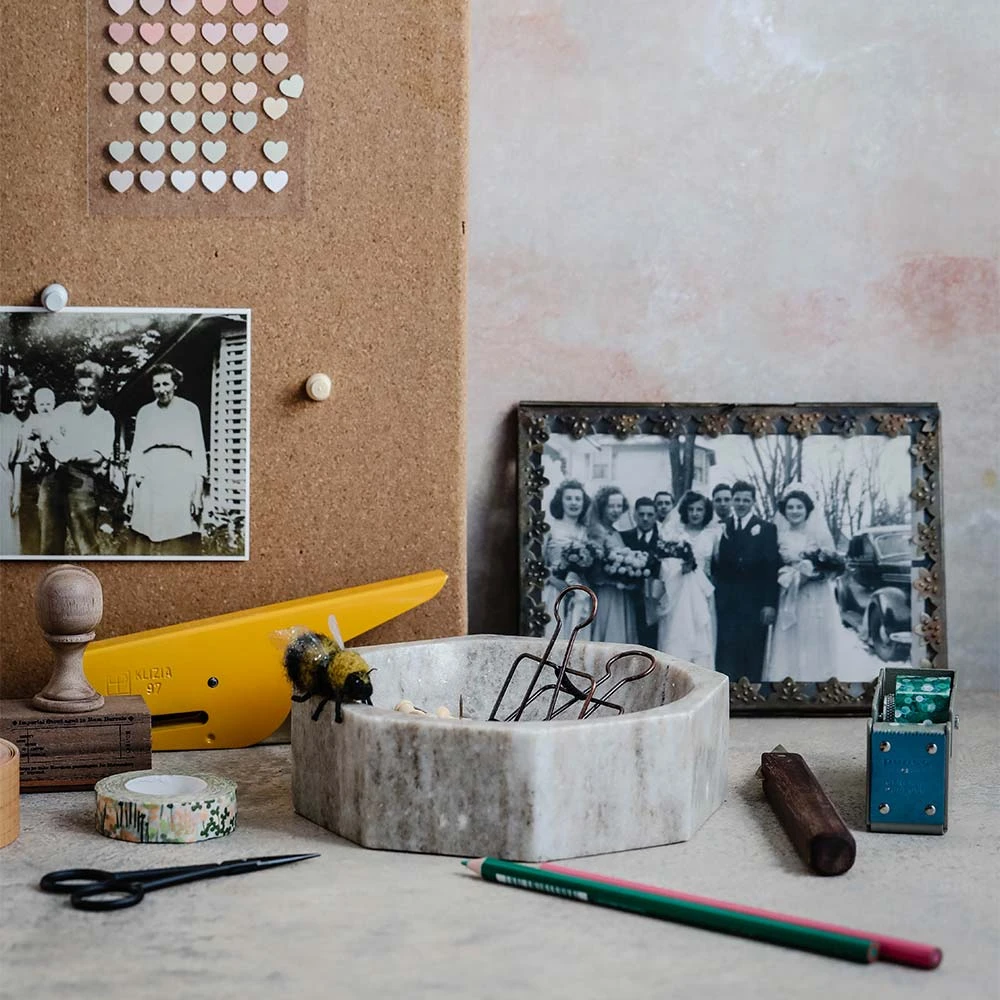 Beige Marble Octagon Bowl 6 Beige Marble Octagon Bowl - Image 4