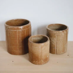 Clay Canister -Household Daily Necessities beige planter3