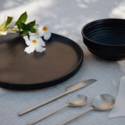 Black Ceramic Dinner Plate -Household Daily Necessities black ceramic plate