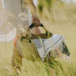 Bolga Basket - Black Leather Handle -Household Daily Necessities bolga basket black