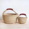 Mama & Mini Bolga Basket Set - Brown Leather -Household Daily Necessities bolga basket set
