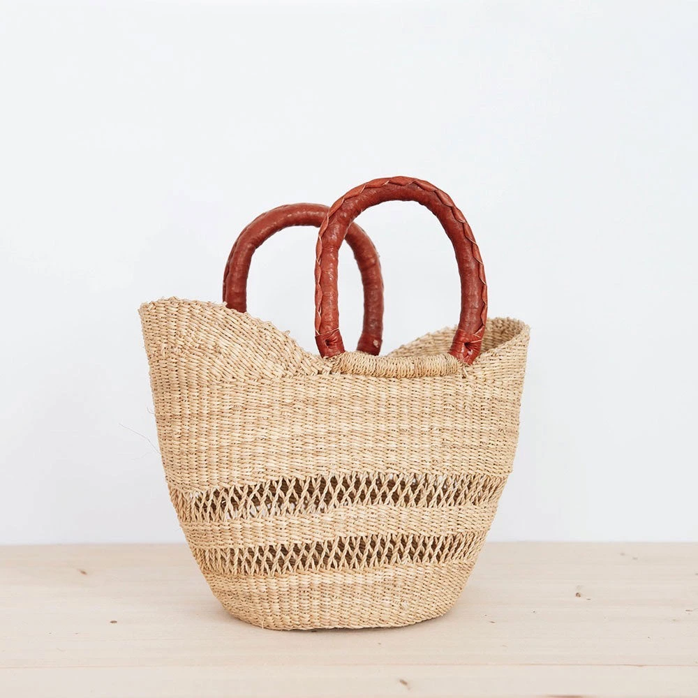 Bridger Lace U-Shopper With Leather Handles - Small 3 Bridger Lace U-Shopper With Leather Handles - Small