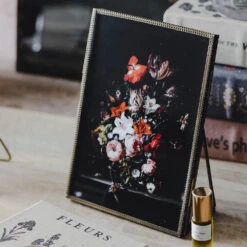 Brass & Glass Standing Frame -Household Daily Necessities brass and glass standing frame