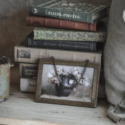 Brass & Glass Hanging Chain Frame -Household Daily Necessities brass frame with chain