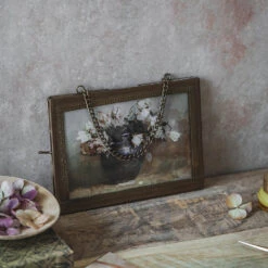 Brass & Glass Hanging Chain Frame -Household Daily Necessities brass frame with chain2