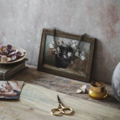 Brass & Glass Hanging Chain Frame -Household Daily Necessities brass frame with chain3