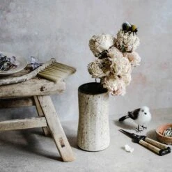 Brown Stoneware Cylinder Bud Vase -Household Daily Necessities brownstone vases3