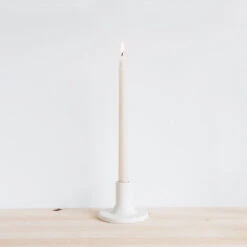 Ceramic Taper Candlestick - White