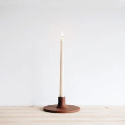 Ceramic Taper Candlestick - Wide - Earth