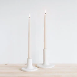 Ceramic Taper Candlestick - White -Household Daily Necessities ceramic candlesticks white1