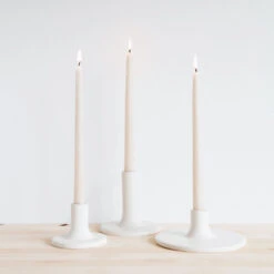 Ceramic Taper Candlestick - Wide - White -Household Daily Necessities ceramic candlesticks white 97fd3a43 2248 45b0 9970 724a13c018b2