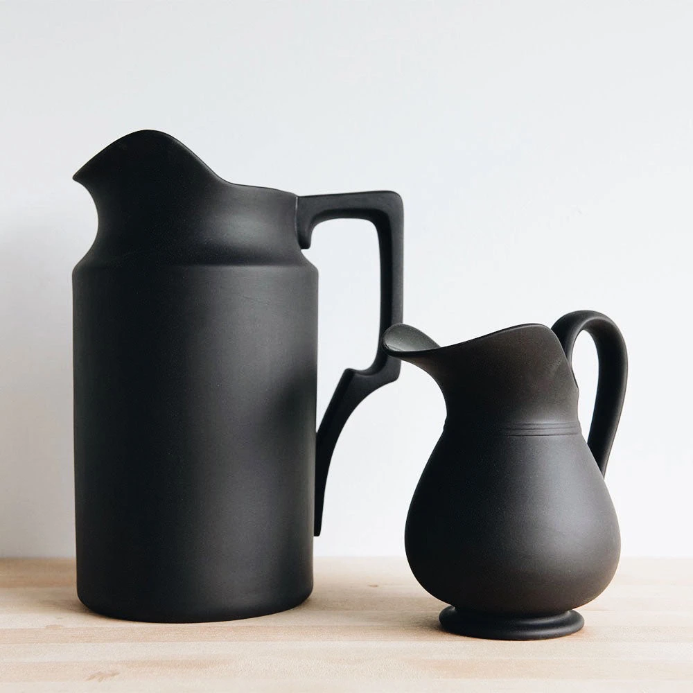 Stoneware Pitcher - Black, Small 4 Stoneware Pitcher - Black, Small - Image 2