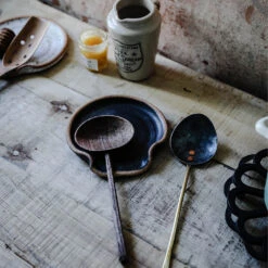 Ceramic Spoon Rest - Dark -Household Daily Necessities ceramic spoon rest dark3