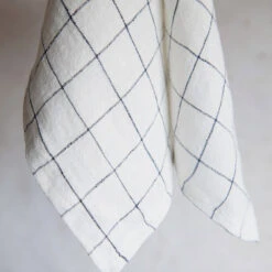 Stonewashed Linen Tea Towel -Household Daily Necessities check tea towel2