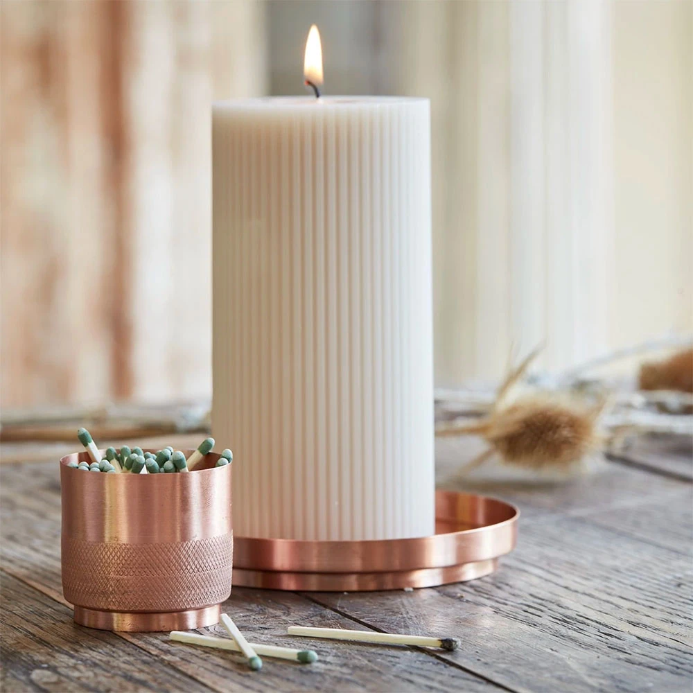 Ribbed Pillar Candle 8 Ribbed Pillar Candle - Image 6