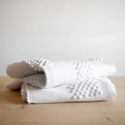 Hand Knotted Bath Mat - Squares -Household Daily Necessities cotton bath mat squares