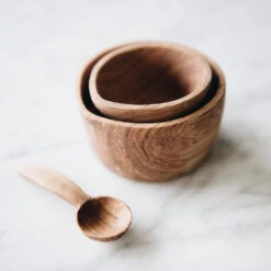 Wild Olive Wood Cream And Sugar Set -Household Daily Necessities cream and sugar bowls1