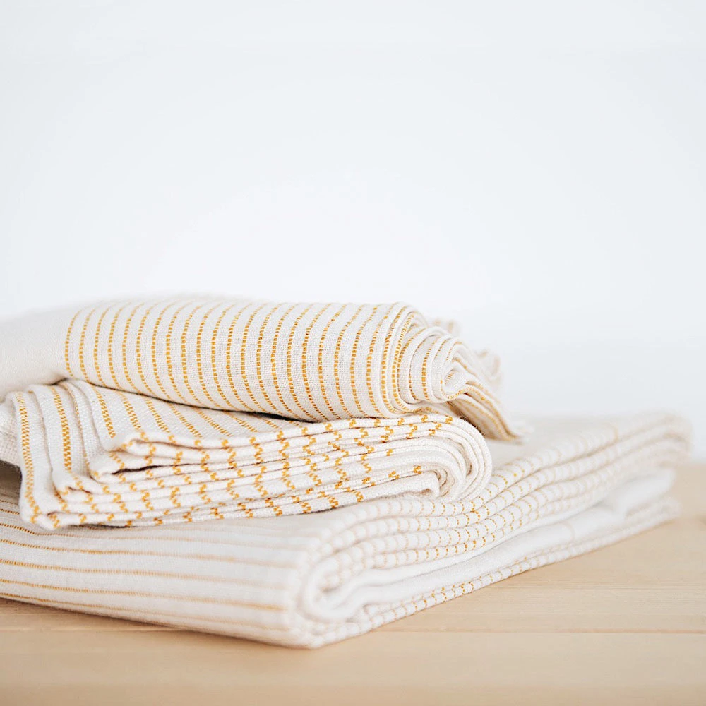 Ethiopian Cotton Napkin Set - Daffodil 4 Ethiopian Cotton Napkin Set - Daffodil - Image 2