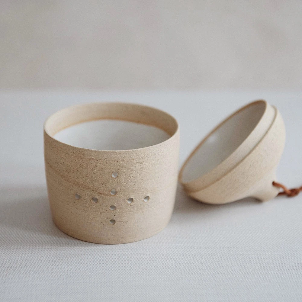 Ceramic Garlic Keeper - Leather Top 10 Ceramic Garlic Keeper - Leather Top - Image 8