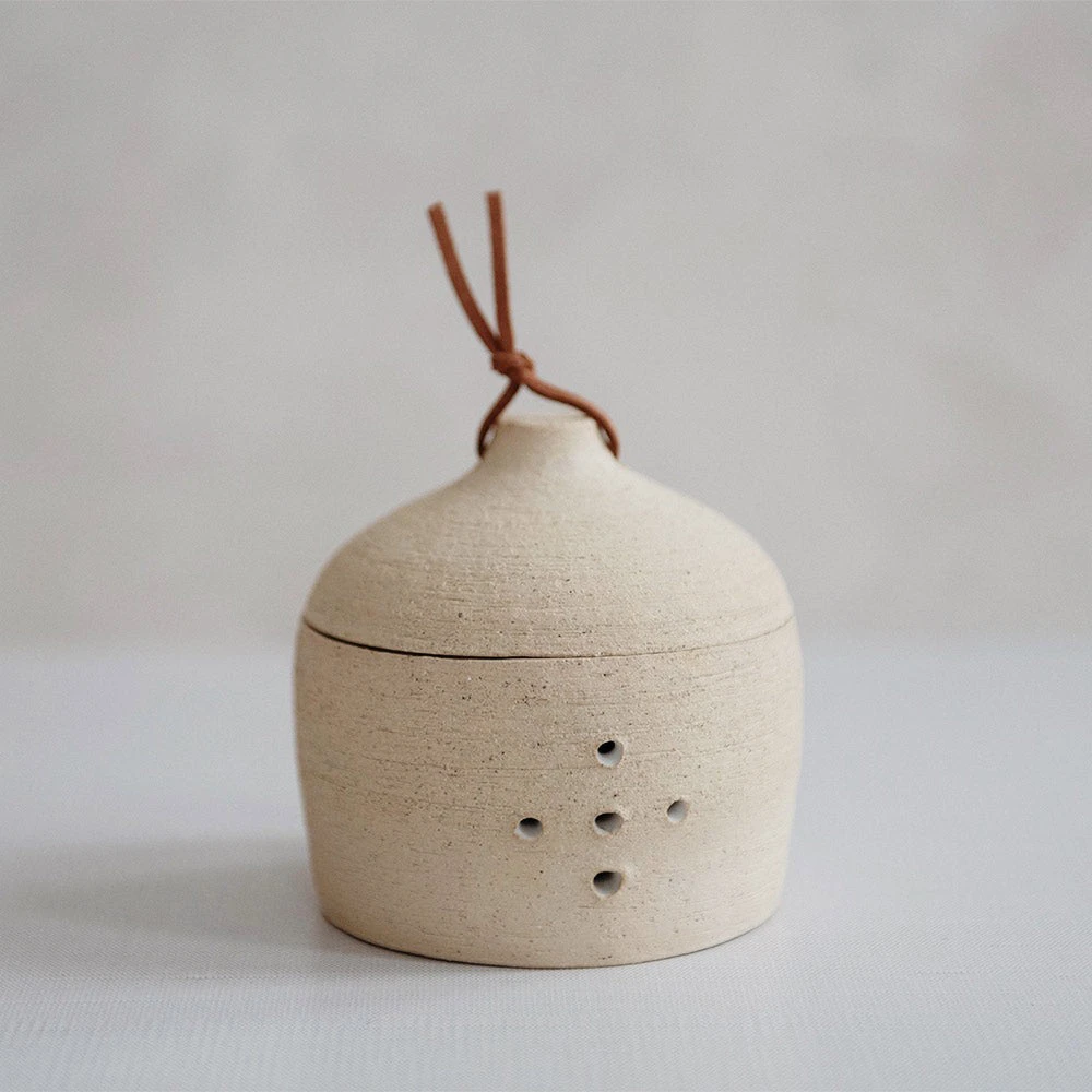 Ceramic Garlic Keeper - Leather Top 13 Ceramic Garlic Keeper - Leather Top - Image 11