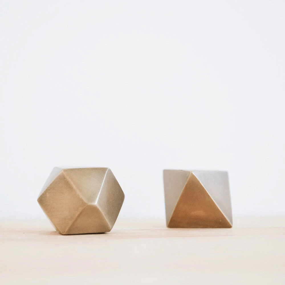 Geometric Brass Paperweight 6 Geometric Brass Paperweight - Image 4