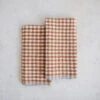 Gingham Linen Napkin Set - Cinnamon -Household Daily Necessities gingham napkins cinnamon