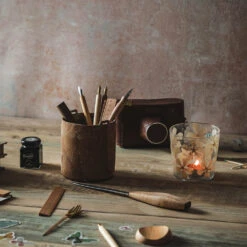 Everlasting Floral Glass Hurricane Candle Holder -Household Daily Necessities glass hurricane candle holder10