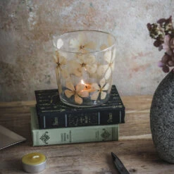 Everlasting Floral Glass Hurricane Candle Holder -Household Daily Necessities glass hurricane candle holder9