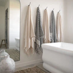 Hand-loomed Turkish Cotton Towel - Natural Dots 10 Hand-loomed Turkish Cotton Towel - Natural Dots -Household Daily Necessities hand loomed turkish cotton towels5