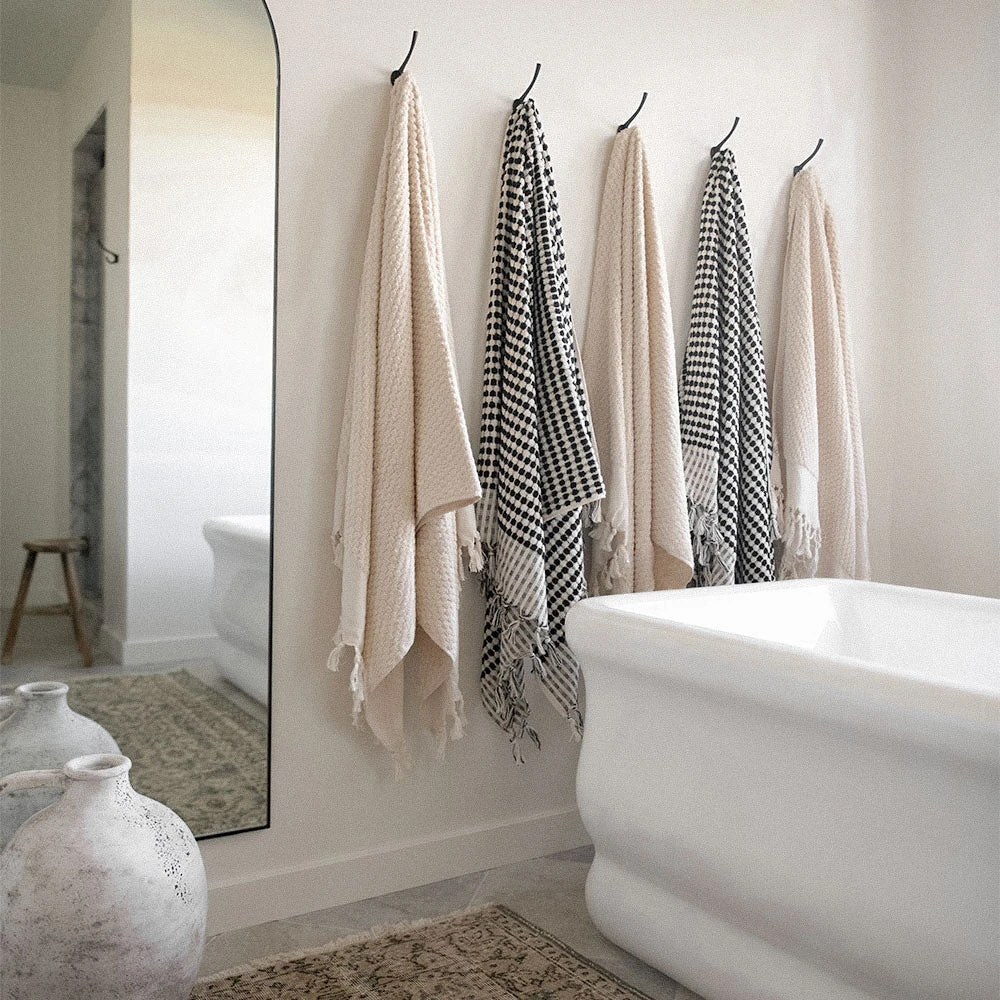 Hand-loomed Turkish Cotton Towel - Natural Dots 6 Hand-loomed Turkish Cotton Towel - Natural Dots - Image 4