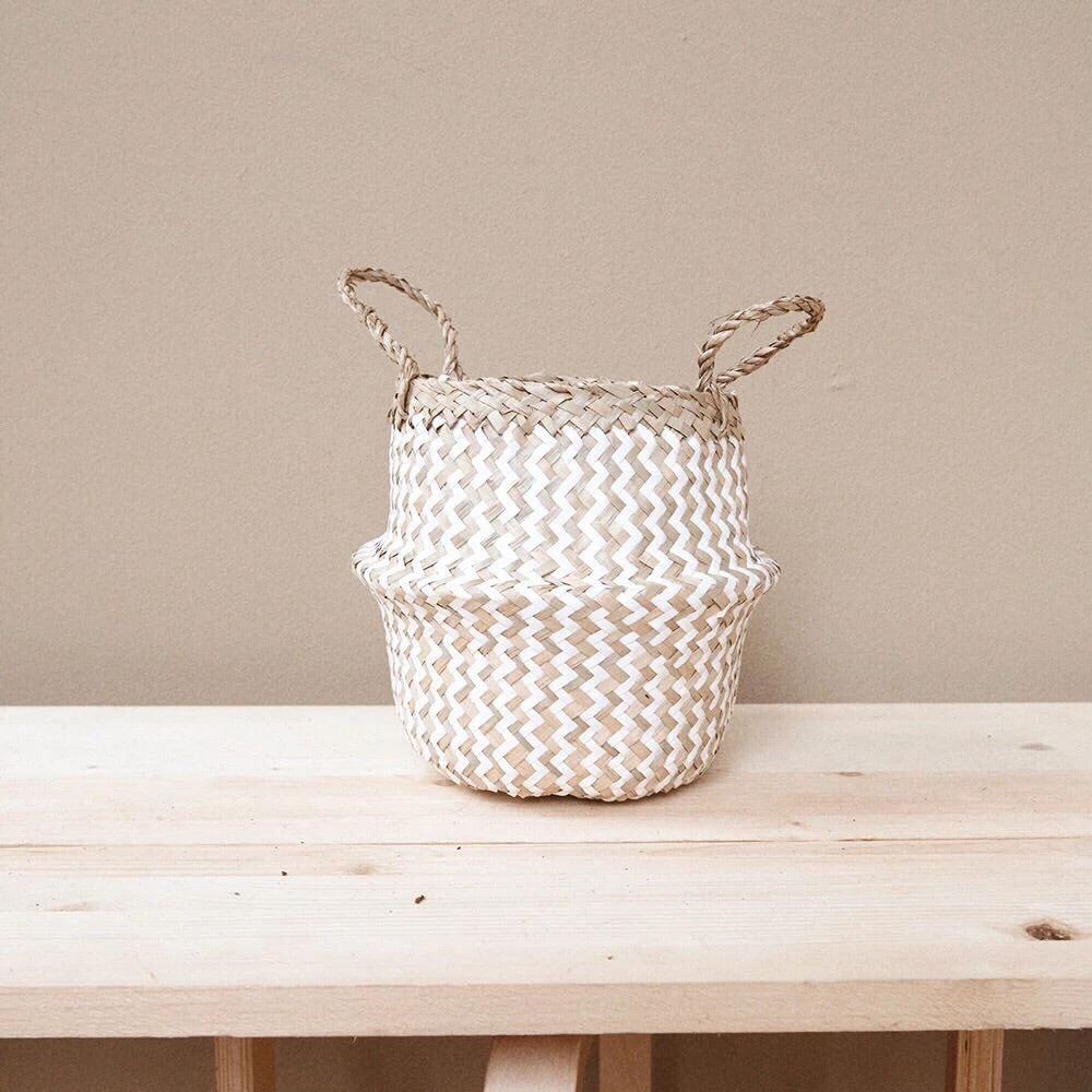 Mini Belly Basket - White Zigzag 7 Mini Belly Basket - White Zigzag - Image 5