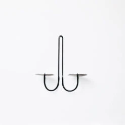 Hand Forged Iron Candle Holder - Double Arm 17 Hand Forged Iron Candle Holder - Double Arm -Household Daily Necessities iron candle holder double arm