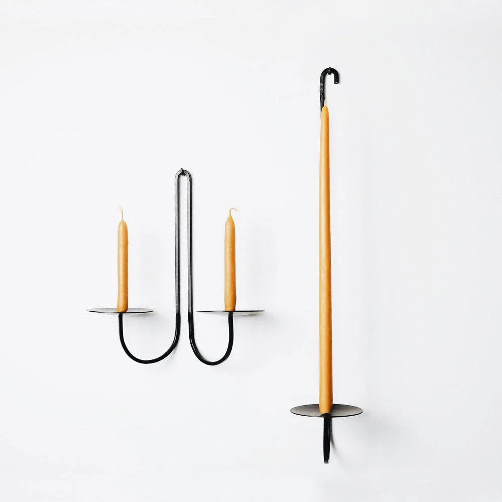 Hand Forged Iron Candle Holder - Double Arm 11 Hand Forged Iron Candle Holder - Double Arm - Image 9