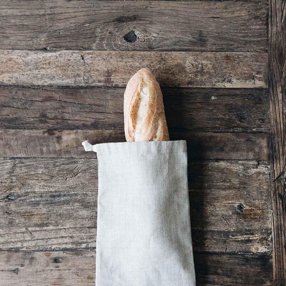 Linen Bread Storage Bag - Baguette 3 Linen Bread Storage Bag - Baguette