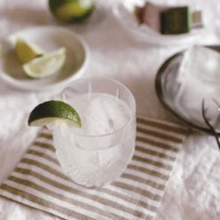 Striped Linen Cocktail Napkin Set -Household Daily Necessities linen cocktail napkins2