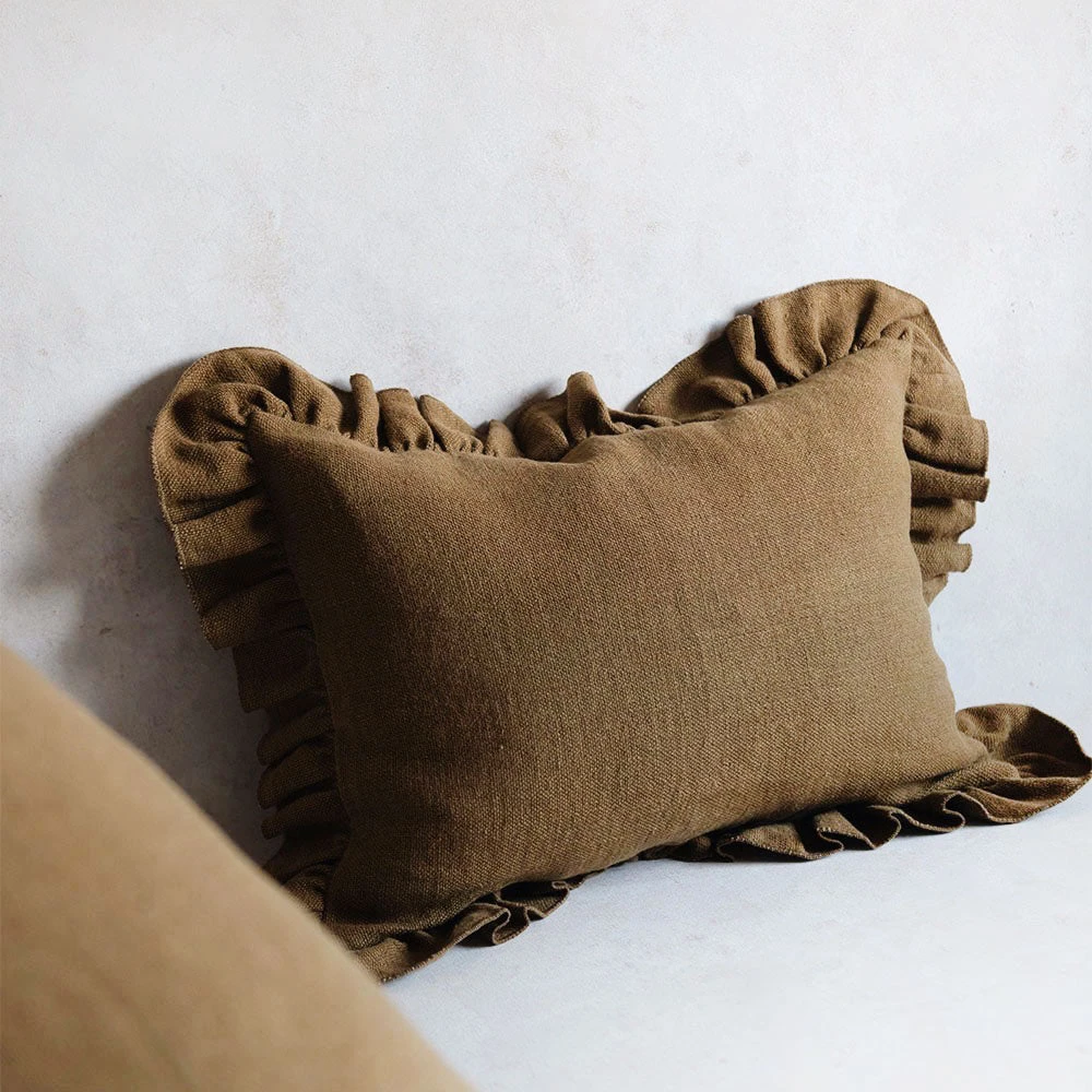 Heavyweight Linen Pillow Cover - Mustard 3 Heavyweight Linen Pillow Cover - Mustard