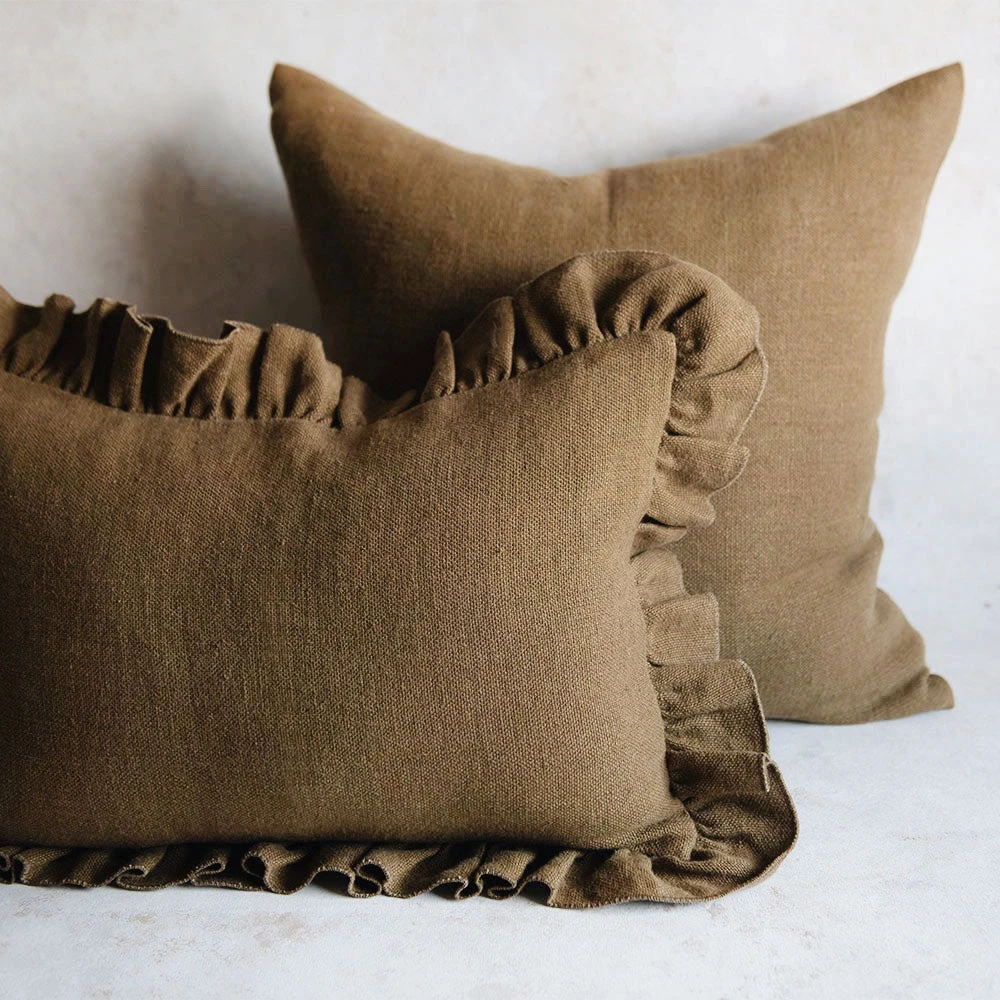 Heavyweight Linen Pillow Cover - Mustard 6 Heavyweight Linen Pillow Cover - Mustard - Image 4
