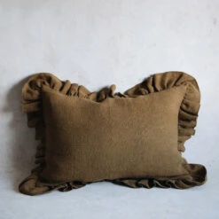 Heavyweight Linen Pillow Cover - Mustard 19 Heavyweight Linen Pillow Cover - Mustard -Household Daily Necessities linen ruffle pillow13