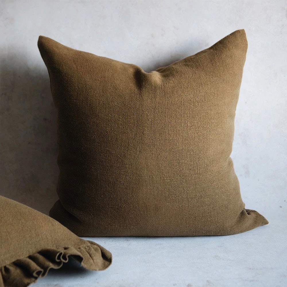 Heavyweight Linen Pillow Cover - Mustard 10 Heavyweight Linen Pillow Cover - Mustard - Image 8