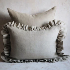 Heavyweight Linen Pillow Cover - Natural -Household Daily Necessities linen ruffle pillow16