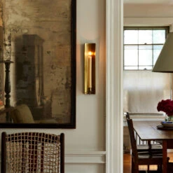 Brass-plated Candle Sconce - Long -Household Daily Necessities lng brass sconce