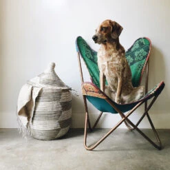 Rosa African Basket Hamper - Silver Herringbone - Medium -Household Daily Necessities medium silver storaage hamper