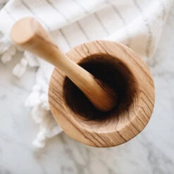 Wild Olive Wood Pestle And Mortar -Household Daily Necessities olive wood pestle and mortar