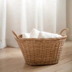 Handwoven Oval Floor Basket