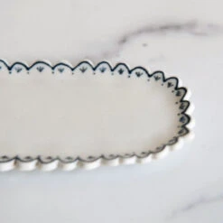 Hand-painted Porcelain Posy Tray - Indigo -Household Daily Necessities painted posy plate indigo1