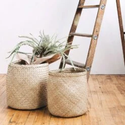 Woven Floor Basket -Household Daily Necessities palm basket small1 15e694b3 b0b5 48fc 9532 51a6866639d1