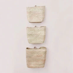 Hanging Wall Basket -Household Daily Necessities palm leaf hanging wall basket