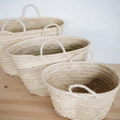 Moroccan Palm Leaf Basket -Household Daily Necessities palm leaf market basket3