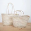 Moroccan Palm Leaf Basket With Long Handles -Household Daily Necessities palm leaf shopper bag
